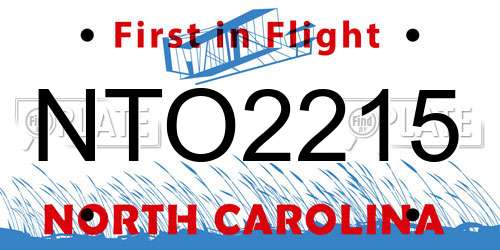 NTO2215 North Carolina License Plate