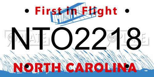 NTO2218 North Carolina License Plate