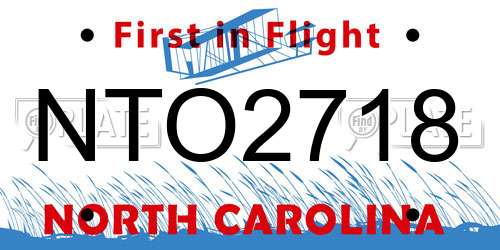 NTO2718 North Carolina License Plate