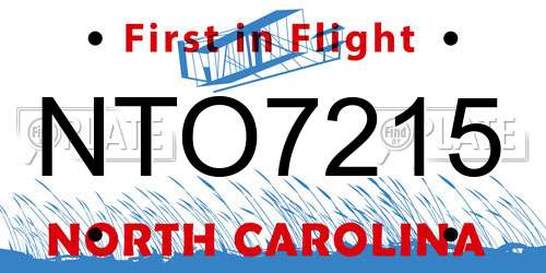 NTO7215 North Carolina License Plate