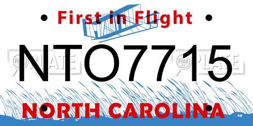 NTO7715 North Carolina License Plate