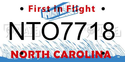 NTO7718 North Carolina License Plate