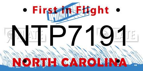 NTP7191 North Carolina License Plate