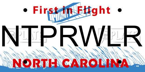NTPRWLR North Carolina License Plate