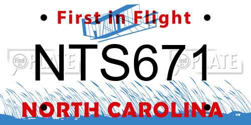 NTS671 North Carolina License Plate