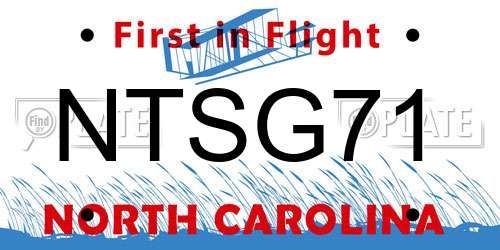 NTSG71 North Carolina License Plate