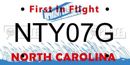 NTY07G North Carolina License Plate