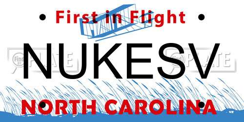 NUKESV North Carolina License Plate
