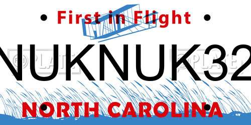 NUKNUK32 North Carolina License Plate