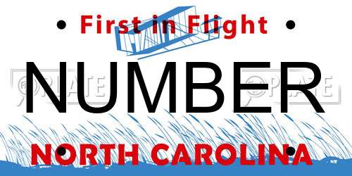NUMBER North Carolina License Plate