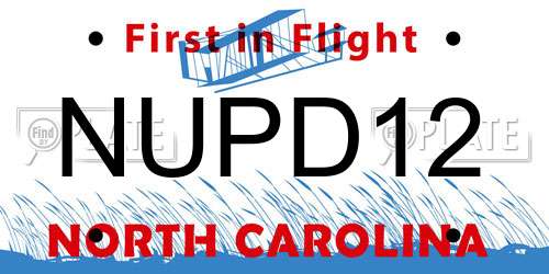 NUPD12 North Carolina License Plate