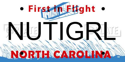 NUTIGRL North Carolina License Plate