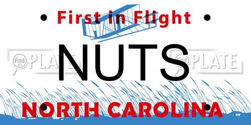 NUTS North Carolina License Plate