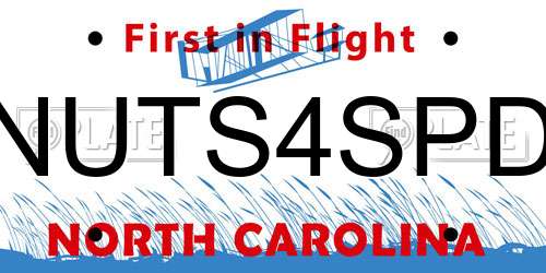NUTS4SPD North Carolina License Plate