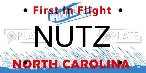 NUTZ North Carolina License Plate