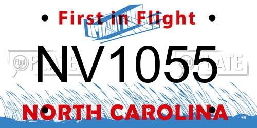 NV1055 North Carolina License Plate