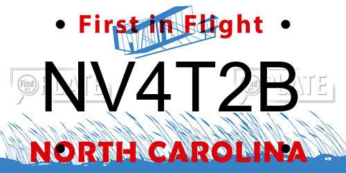 NV4T2B North Carolina License Plate