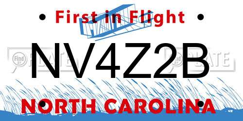 NV4Z2B North Carolina License Plate