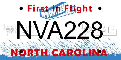 NVA228 North Carolina License Plate