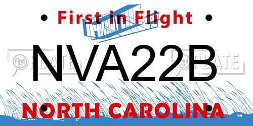 NVA22B North Carolina License Plate
