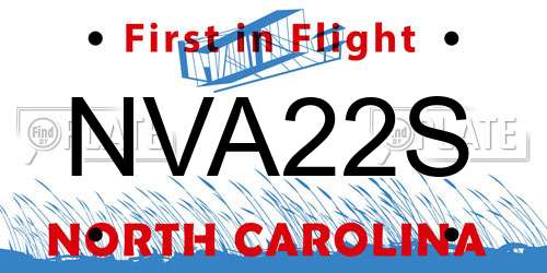NVA22S North Carolina License Plate