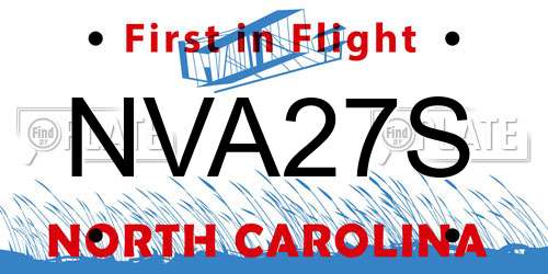 NVA27S North Carolina License Plate