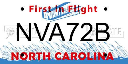 NVA72B North Carolina License Plate