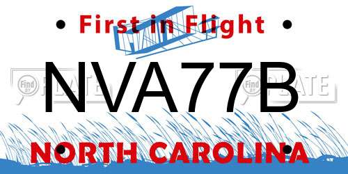 NVA77B North Carolina License Plate