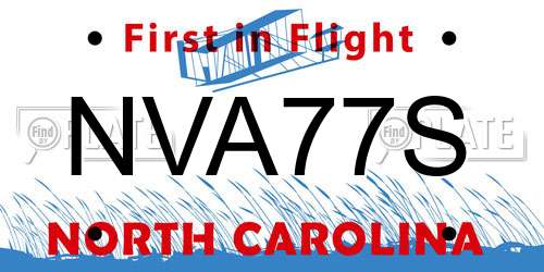 NVA77S North Carolina License Plate
