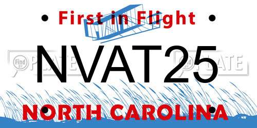 NVAT25 North Carolina License Plate