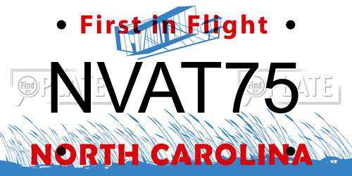 NVAT75 North Carolina License Plate
