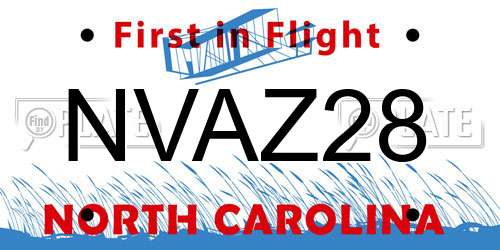 NVAZ28 North Carolina License Plate