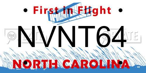 NVNT64 North Carolina License Plate