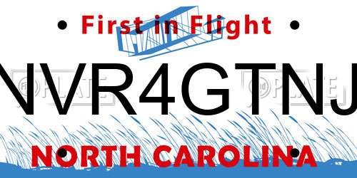 NVR4GTNJ North Carolina License Plate