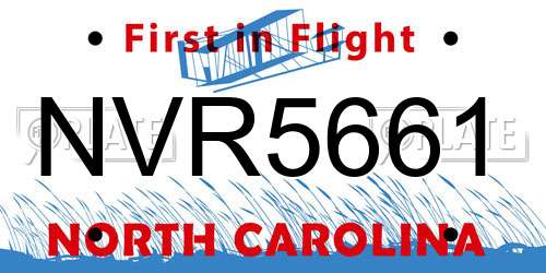 NVR5661 North Carolina License Plate