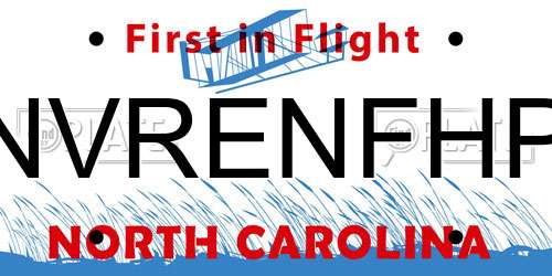 NVRENFHP North Carolina License Plate