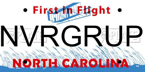 NVRGRUP North Carolina License Plate