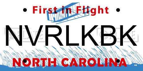 NVRLKBK North Carolina License Plate