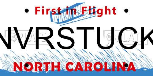 NVRSTUCK North Carolina License Plate