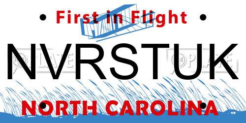 NVRSTUK North Carolina License Plate