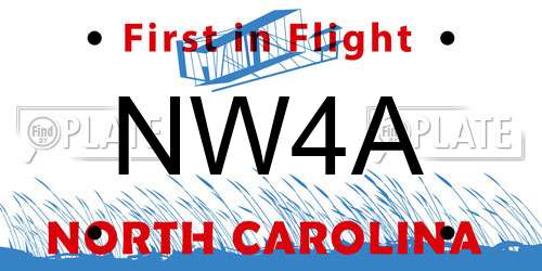 NW4A North Carolina License Plate