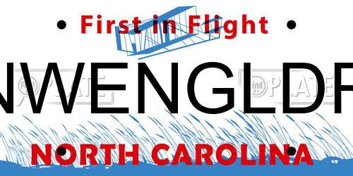 NWENGLDR North Carolina License Plate