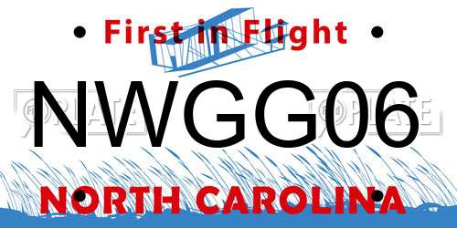 NWGG06 North Carolina License Plate