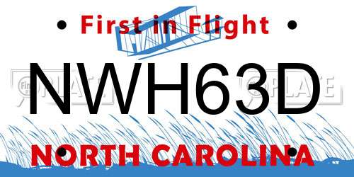 NWH63D North Carolina License Plate