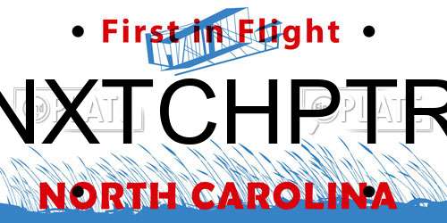 NXTCHPTR North Carolina License Plate