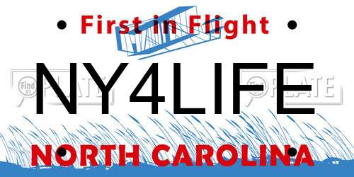 NY4LIFE North Carolina License Plate