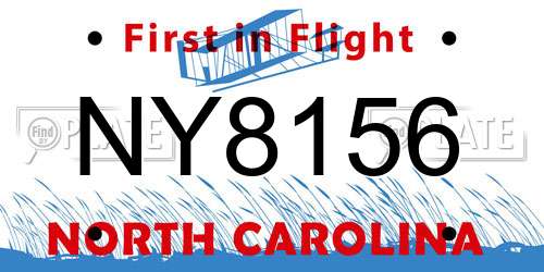 NY8156 North Carolina License Plate