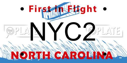 NYC2 North Carolina License Plate