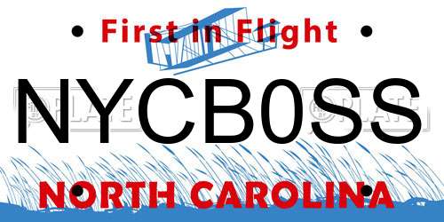 NYCB0SS North Carolina License Plate