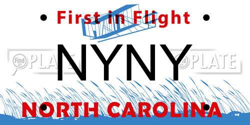 NYNY North Carolina License Plate